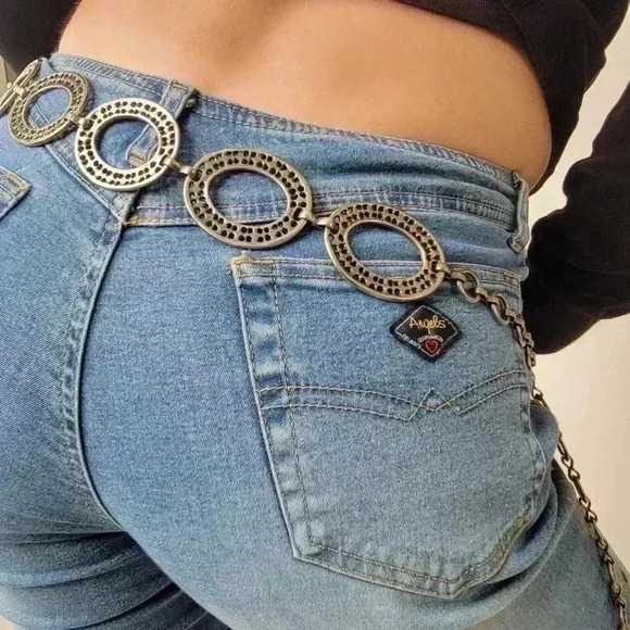 Vintage Y2K Angels Flare seamless low rise light wash Jeans - 28 - Picture 9 of 10